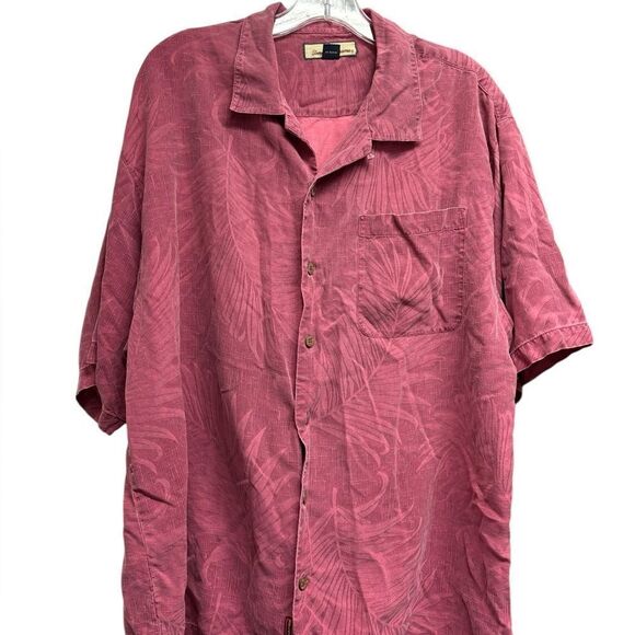 Tommy Bahama Button Down 100% Silk Shirt in Plum, Size XL - Picture 1 of 3